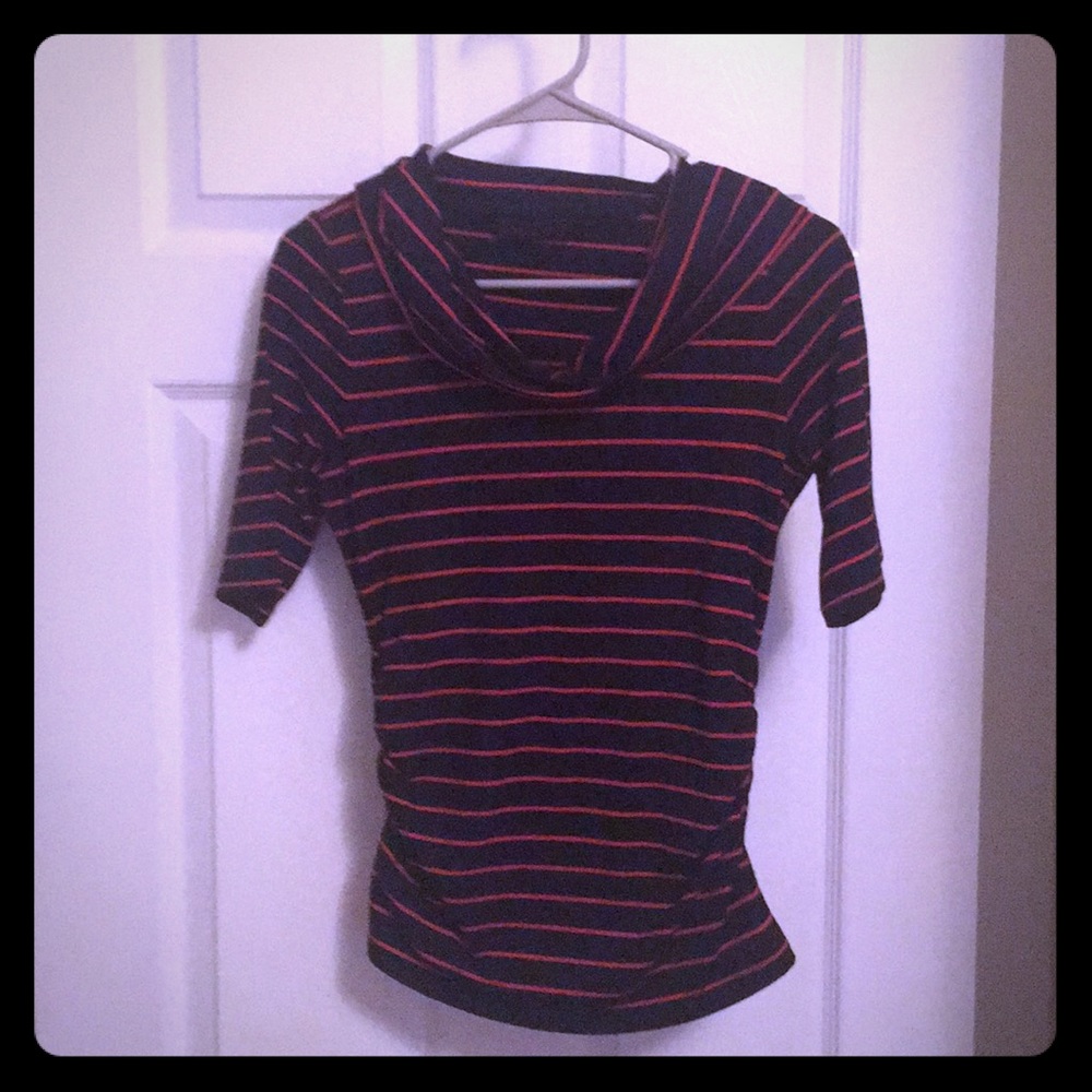 SALE - Striped Navy Quarter Sleeve Top